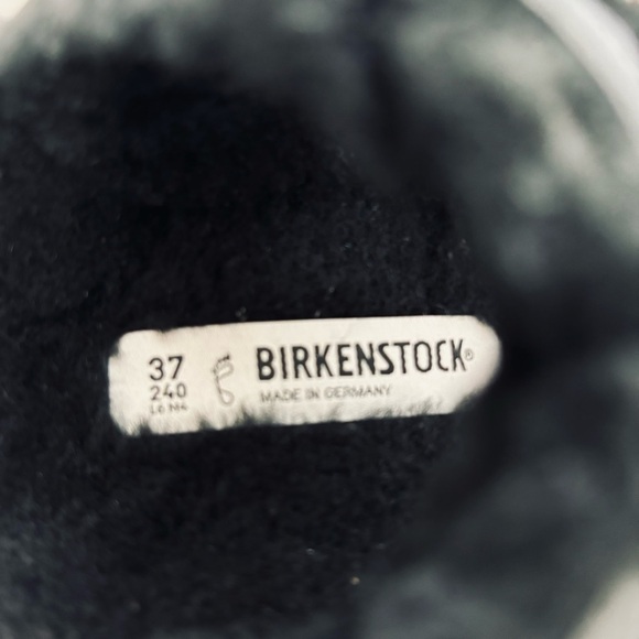 Birkenstock Miyari Shearling Black Leather Sandals size 37 W6 M4 - Picture 13 of 15